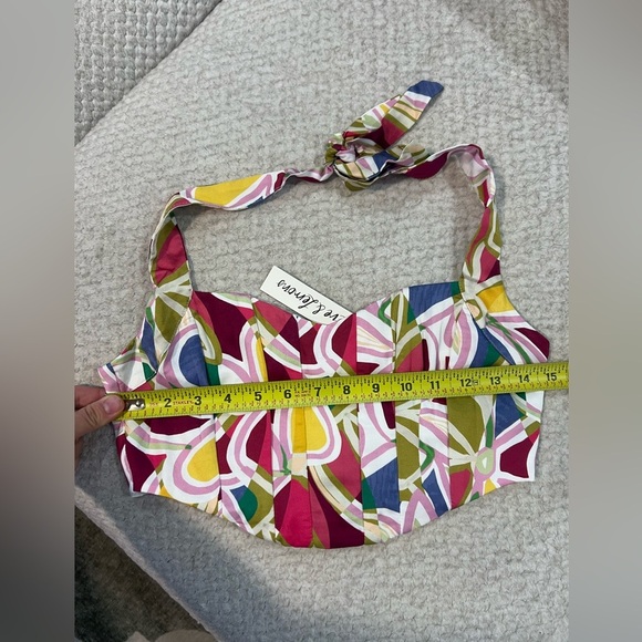 NWT For Love And Lemons THORA CROP TOP - GREEN - Medium - Picture 4 of 7